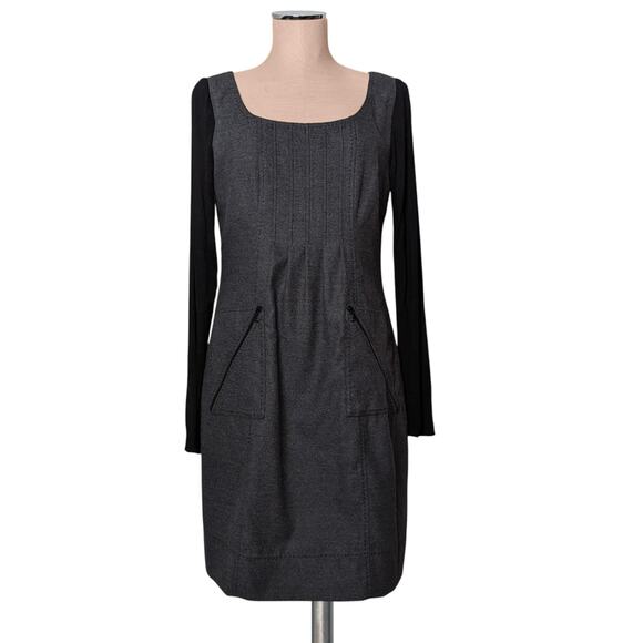 Phoebe Couture Dresses & Skirts - Vintage Y2K PHOEBE COUTURE Long Sleeve Blend Black Gray Dress With Pockets 6
